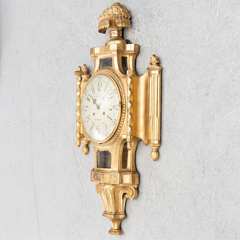 A Gustavian wall clock, by Johan Nyberg (master in Stockholm 1787-1801).