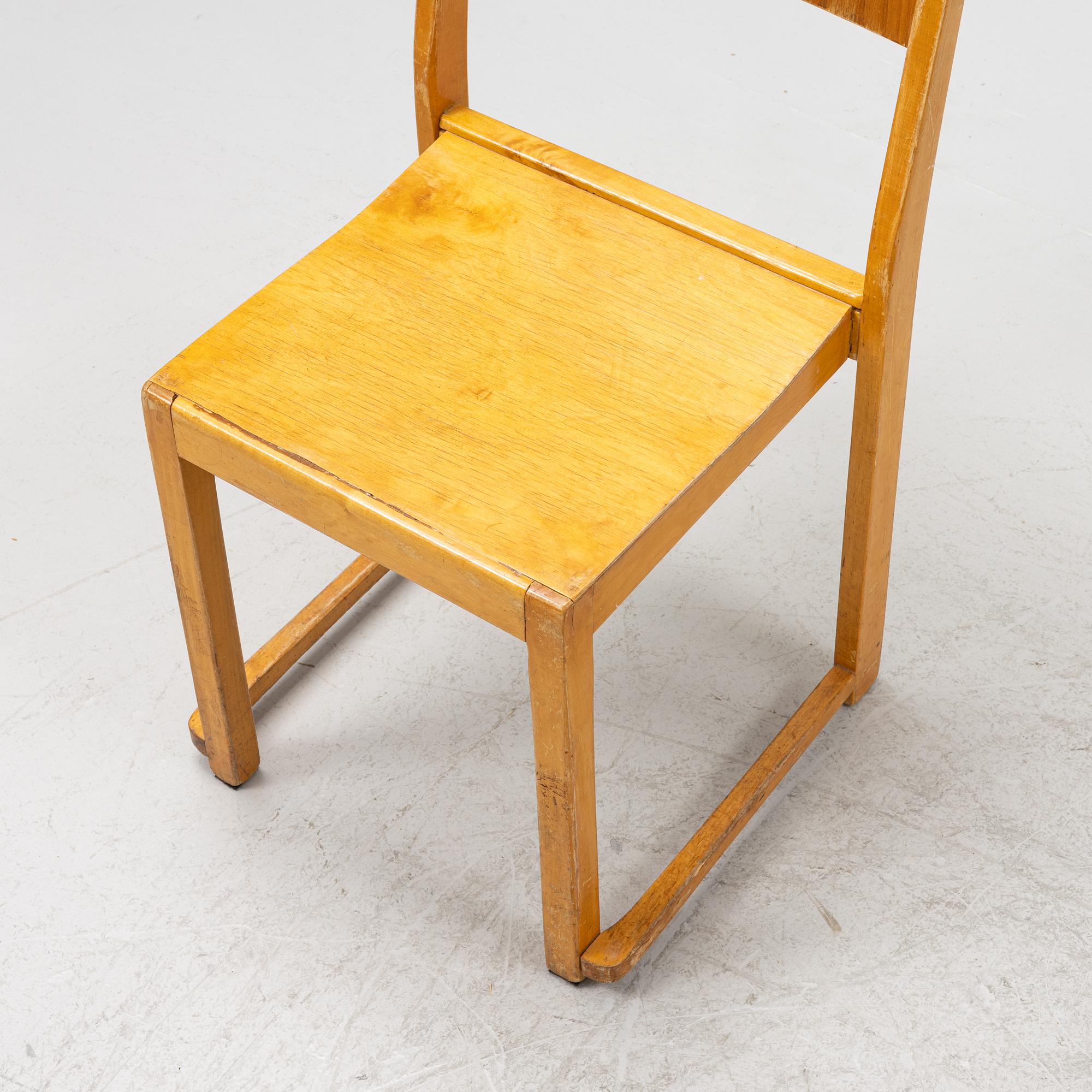 Sven Markelius, a set of eight 'Orkesterstolen' chairs, mid 20th Century.