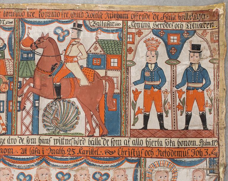 BONADSMÅLNING, allmoge, Småland, Anders Andersson, Femsjö-gruppen, märkt AAS 1817.