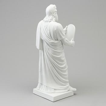 BERTEL THORVALDSEN, efter. SKULPTUR, biskvi. "Moses och stentavlorna". Bing & Gröndahl, Danmark, 1800-tal.