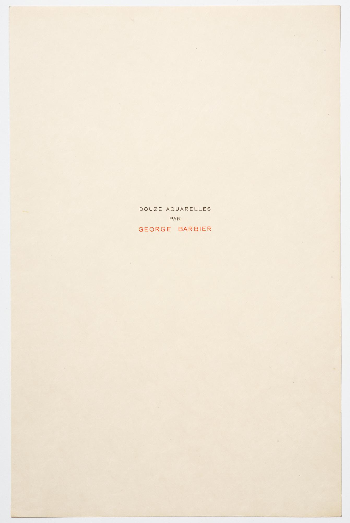 George Barbier, mapp med originalteckning och planscher, "Modes et Manières d'Aujourd'Hui (3e Année)", Frankrike, 1914.