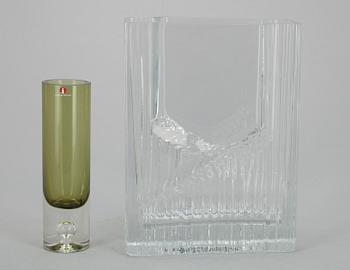 VASER, 2 st, glas, Tapio Wirkkala, Iittala 1900-talets senare hälft.