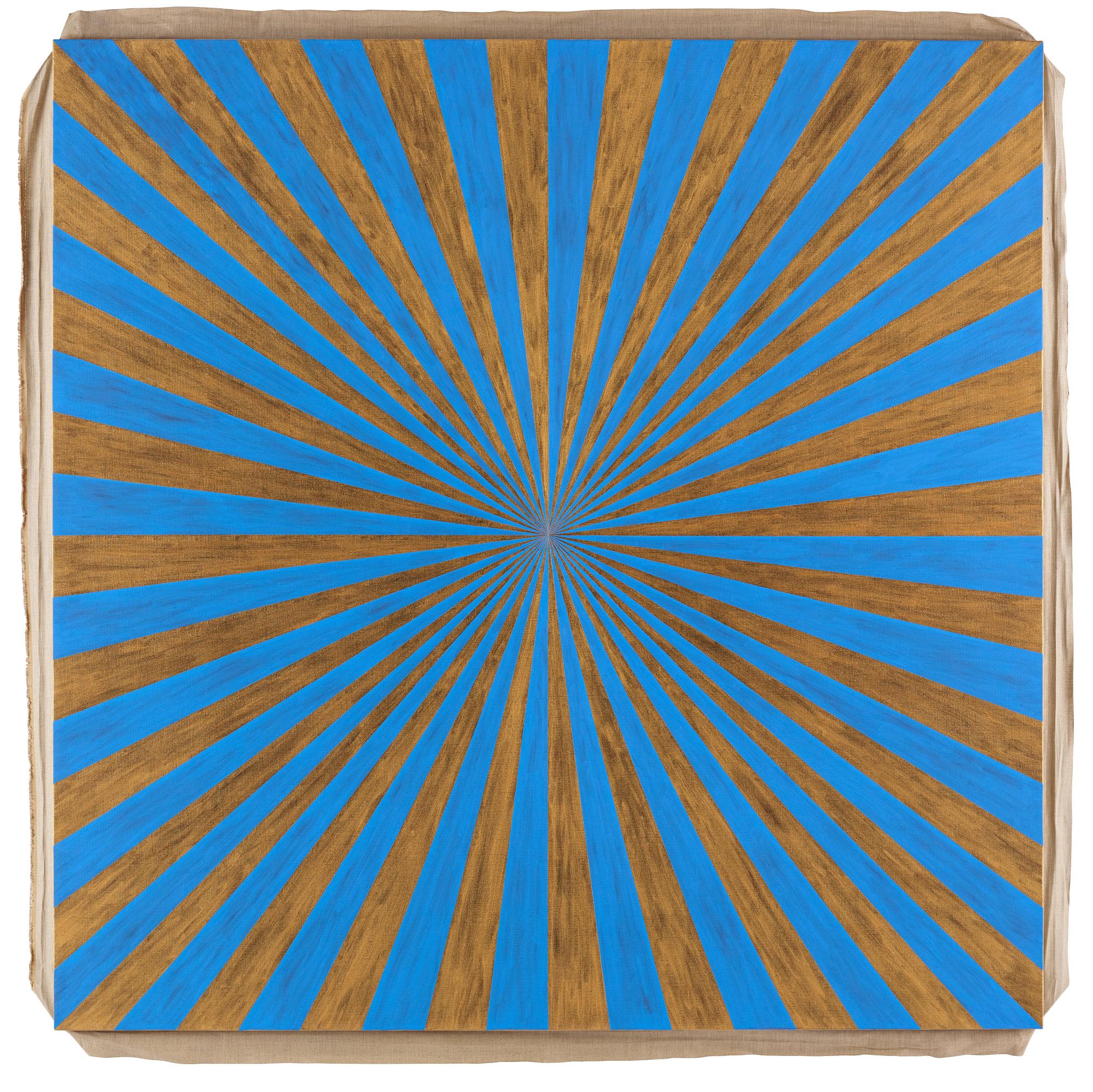 Elisabeth Frieberg, "Untitled (blue, gold, center, beam)".