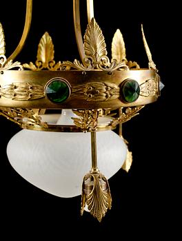 TAKLAMPA, jugend, sekelskiftet 1900. Höjd ca 100 cm.