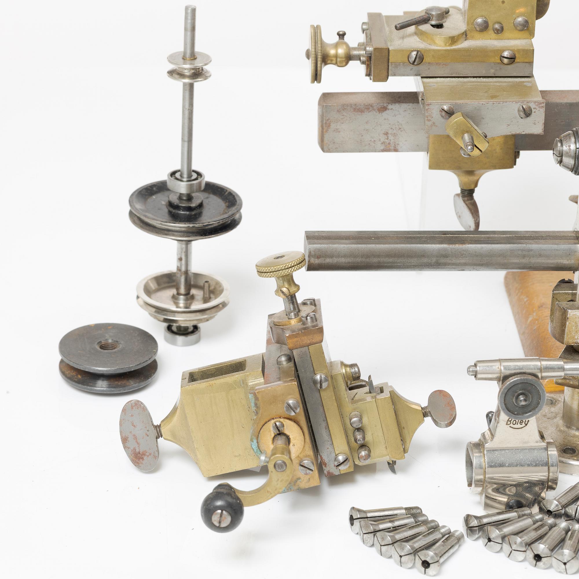 Watchmaker's equipment, Tools, Lathe, metal and wood "No Reserve".