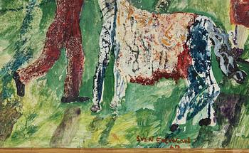 SVEN ERIXON, mixed media on greaseproof paper on canvas.