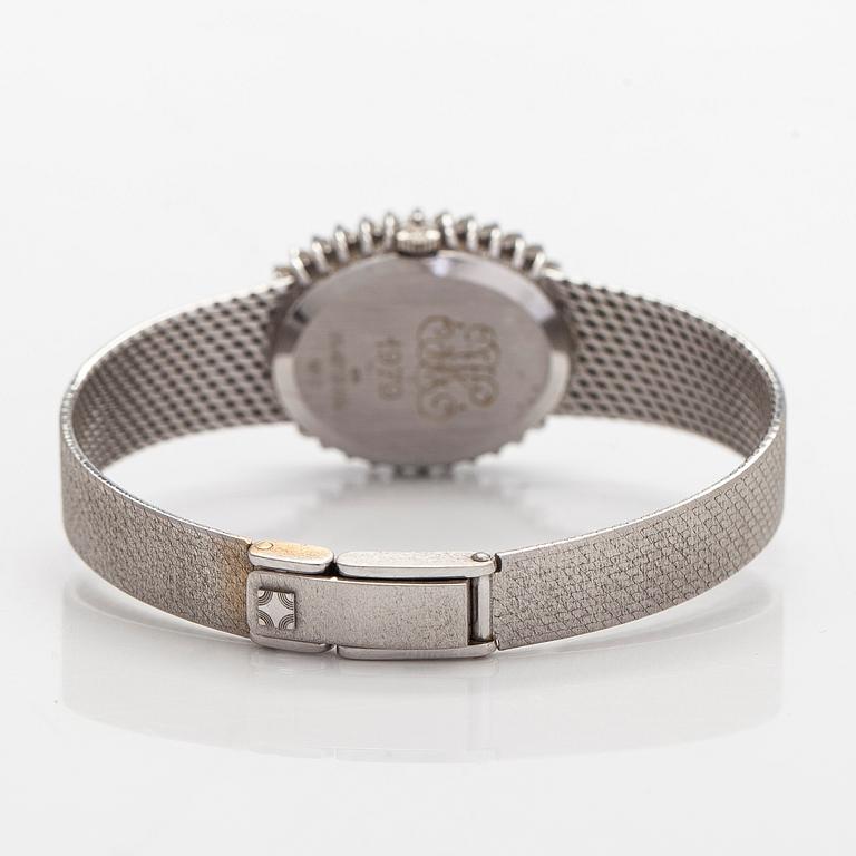 Zenith, armbandsur, 28 x 12 mm, briljantslipade diamanter, 18K vitguld, manuell, ca 1979.