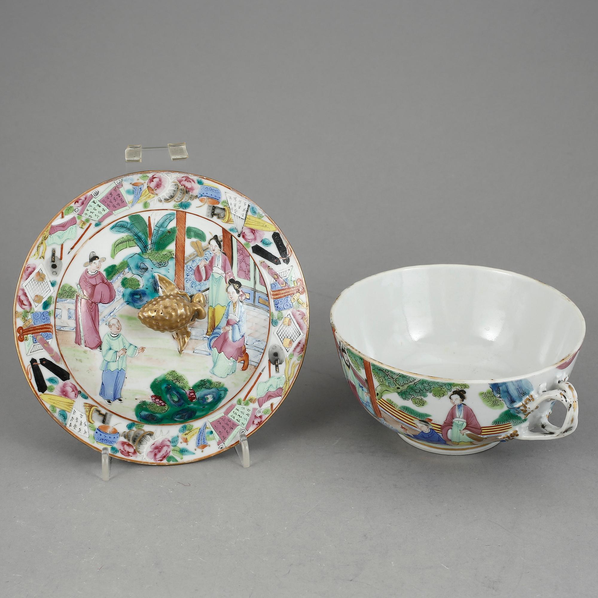 SKÅL MED LOCK, porslin, Kina, Kanton, 1800-tal.