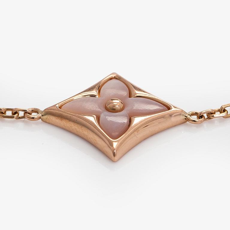 Louis Vuitton, rannekoru, "Color Blossom BB Star", 18K ruusukultaa, vaaleanpunaista helmiäistä ja briljanttihiottu timantti.