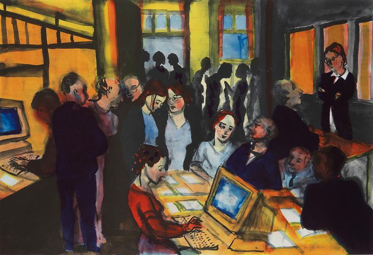 Peter Dahl, lithograph in colours, signed EA.