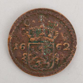 KOPPARMYNT, 2 kronor, Carl X Gustaf 1662.