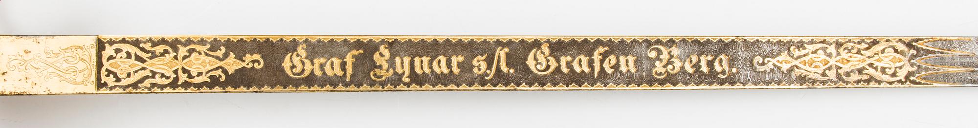 PALLASCH, gåvosvärd, Preussen/Ryssland, för  Chevaliergardet, 1800-talets slut.
