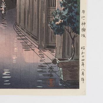 Koitsu Tsuchiya, after, woodblock print in colours, second half of the 20th Century.