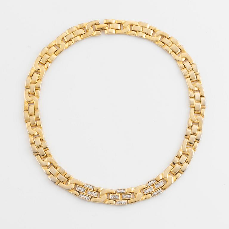 Oscar de la Renta bracelet, yellow metal with strass.