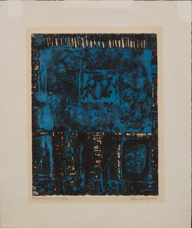 BERTIL LUNDBERG, etching in colours, signed and numbered 14/60, dated 1964.