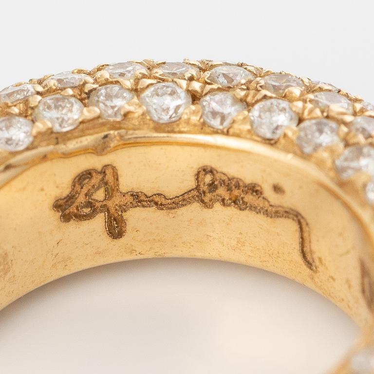 Efva Attling, örhängen, ett par, "Million Stars Creol", 18K guld med briljantslipade diamanter.