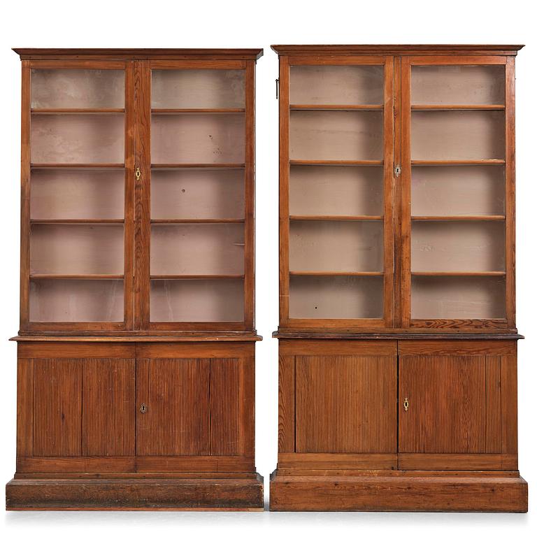 A pair of late Gustavian book cabinets, late 18th century.