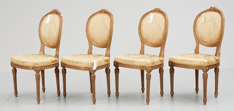 SALONGSGRUPP, 11 delar. Gustaviansk stil. 1900-tal.