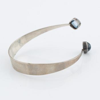 Bracelet, silver with blue stones, Gussi Malmö 1966.