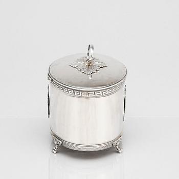 A Swedish Empire silver sugar-casket, mark of Pehr or Adolf Zethelius, Stockholm 1810.