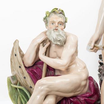 Meissen, Figurgrupp, porslin, "Allegorie der Handel", 1800-tal.