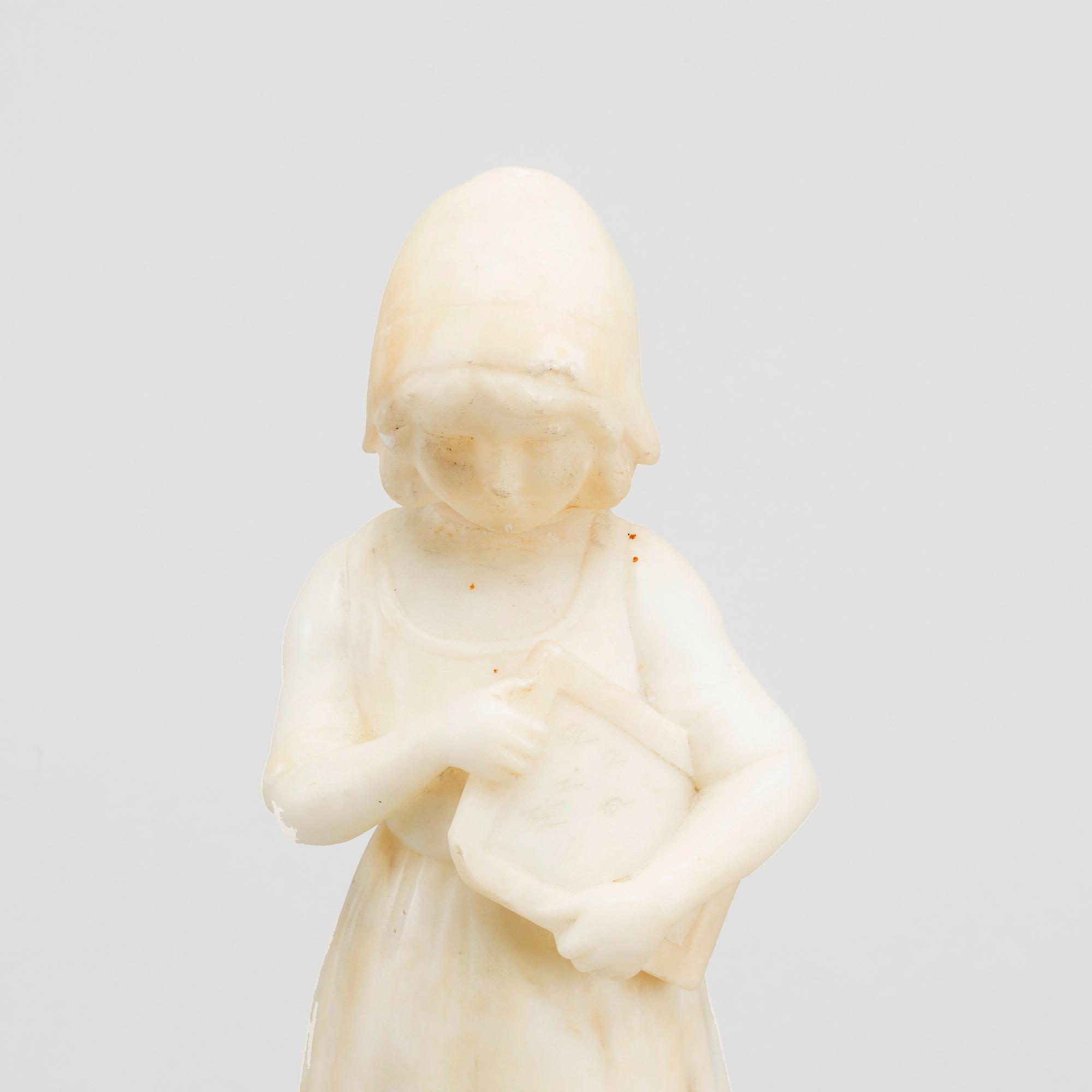 SKULPTUR, alabaster, plakettmärkt Friedrich Goldscheider Paris Leipzig Wien.
