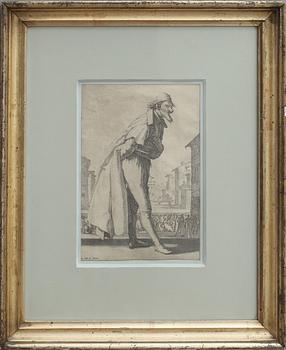 KOPPARSTICK, 3 st, bl.a. Jaques Callot, 1700-tal.