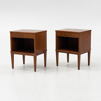 Nordiska Kompaniet, a pair of mahogany veneer bedside tables, 'Markus', the model designed in 1943.