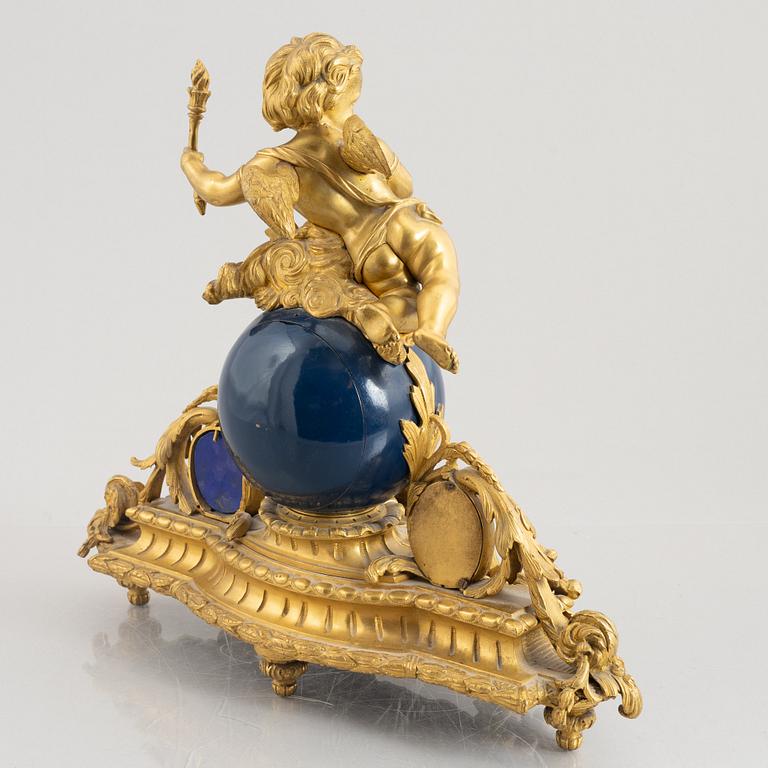 A Louis XVI-style mantle clock, late 19th century.