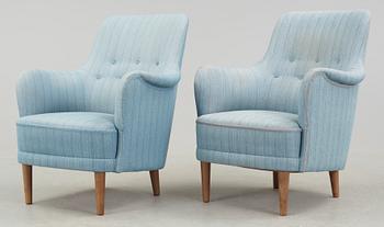 FÅTÖLJER, ett par, "Samsas", Carl Malmsten, 1900-talets sista kvartal.