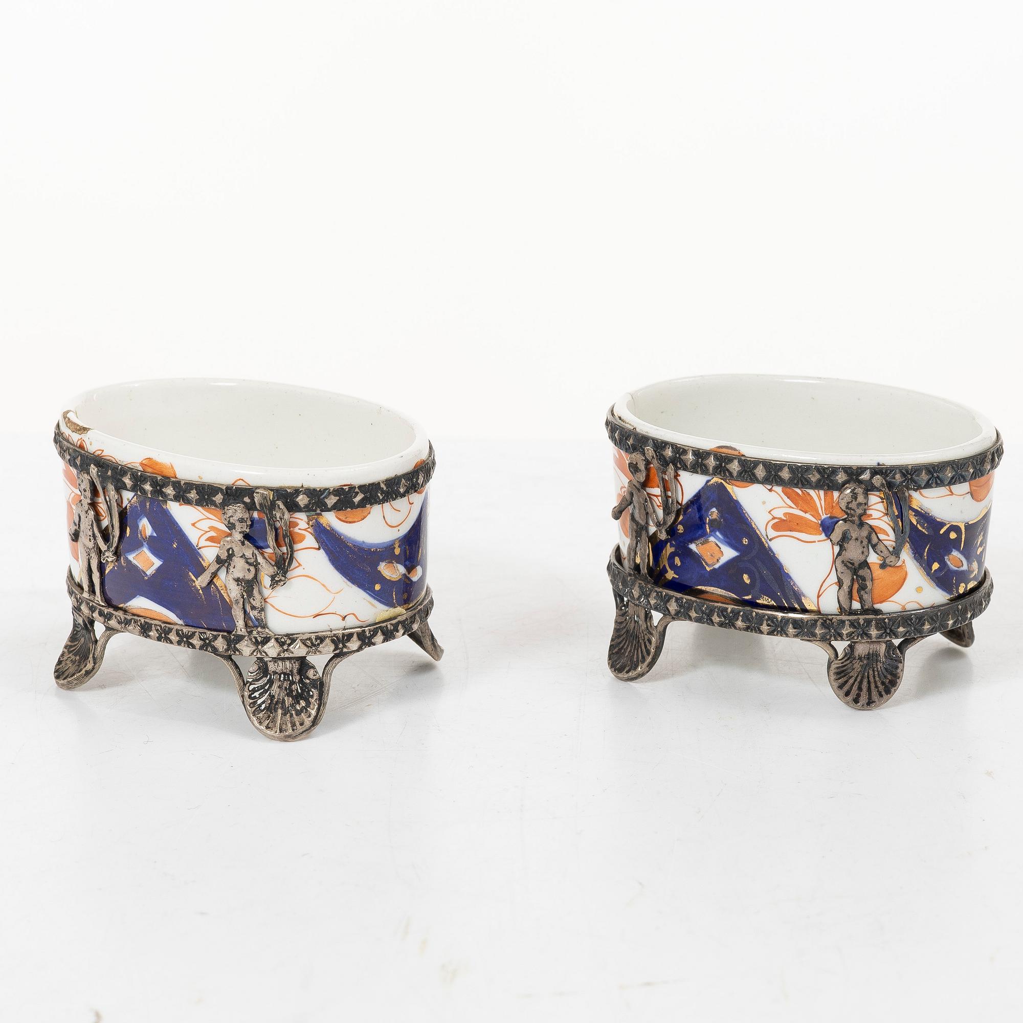 Table accessories, 7 pieces, silver, including Denmark 1880s.