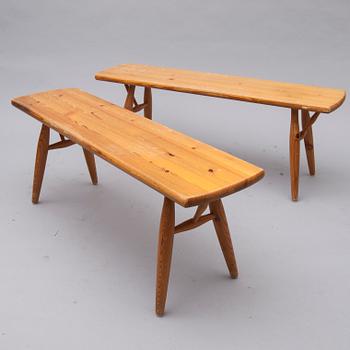 BORD och BÄNKAR, 2 st, Laukaan Puu, 1900-talets mitt.