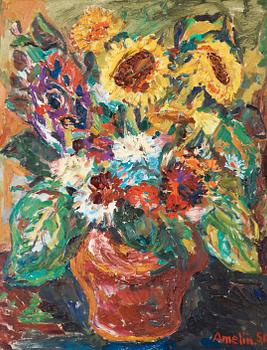 55. Albin Amelin, Still life with sunflowers.