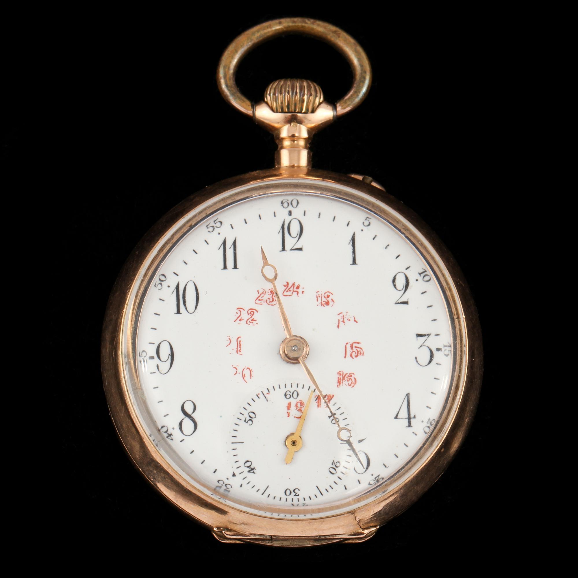 FICKUR, 18k guld, Schweiz, sekelskifte 1800/1900-tal. Vikt 30 g.