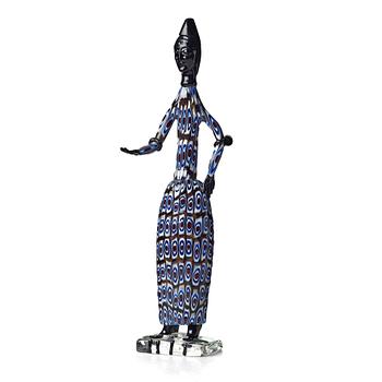 Fulvio Bianconi, an "African Woman" glass sculpture, model nr 4922, Venini, Murano, Italy 1950's.