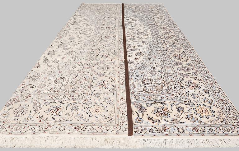 A part silk Nain carpet s.k 6LAA, ca 408 x 304 cm.