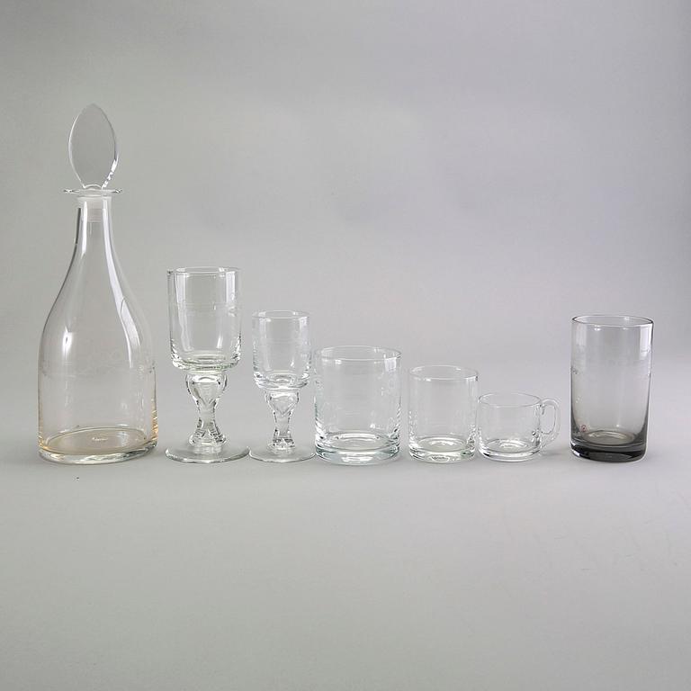 A 65 pcs "Antik" Reijmyre glass service later part of the 20th century.