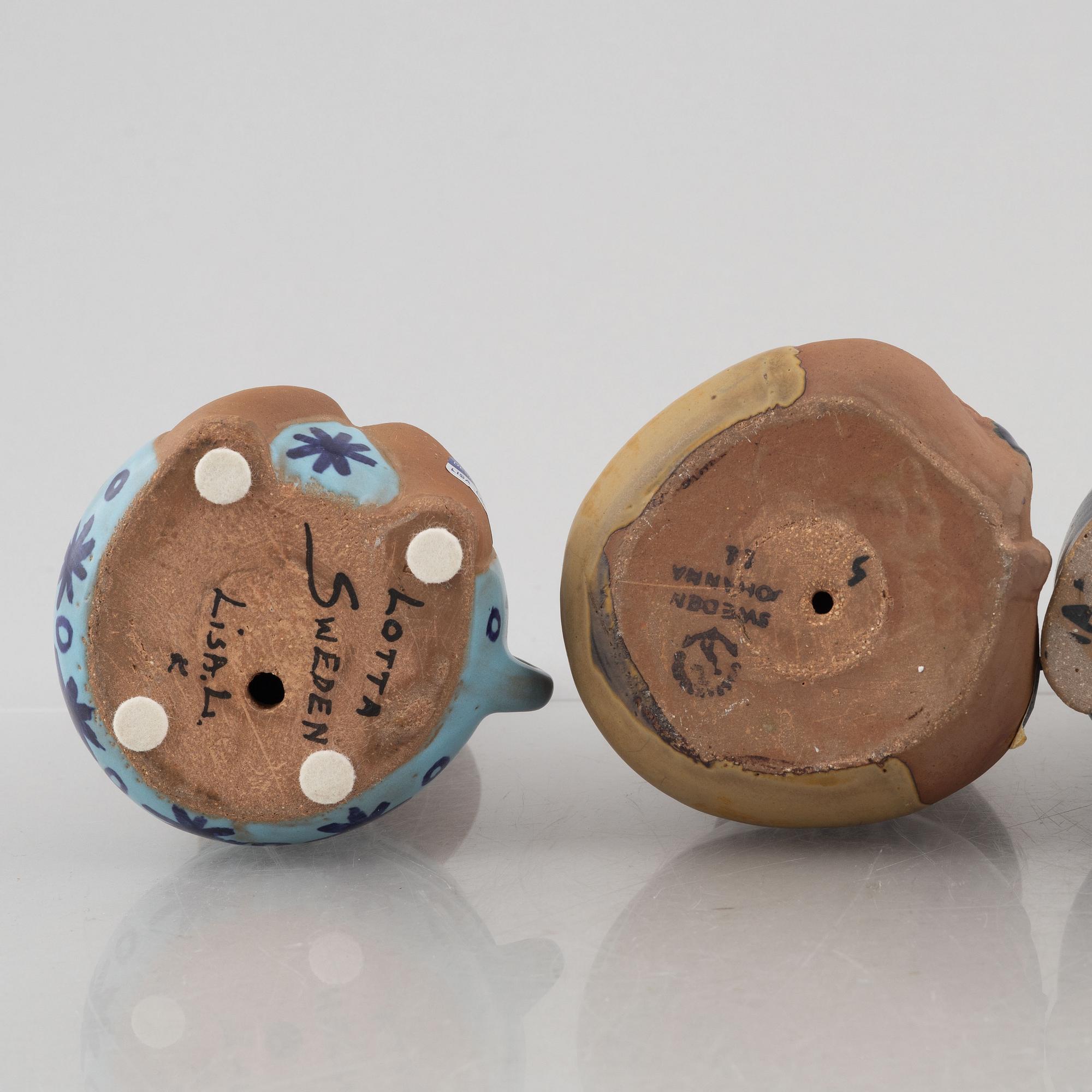 Lisa Larson, figuriner, 5 st, stengods, ur serien "Larsons ungar", Gustavsberg.