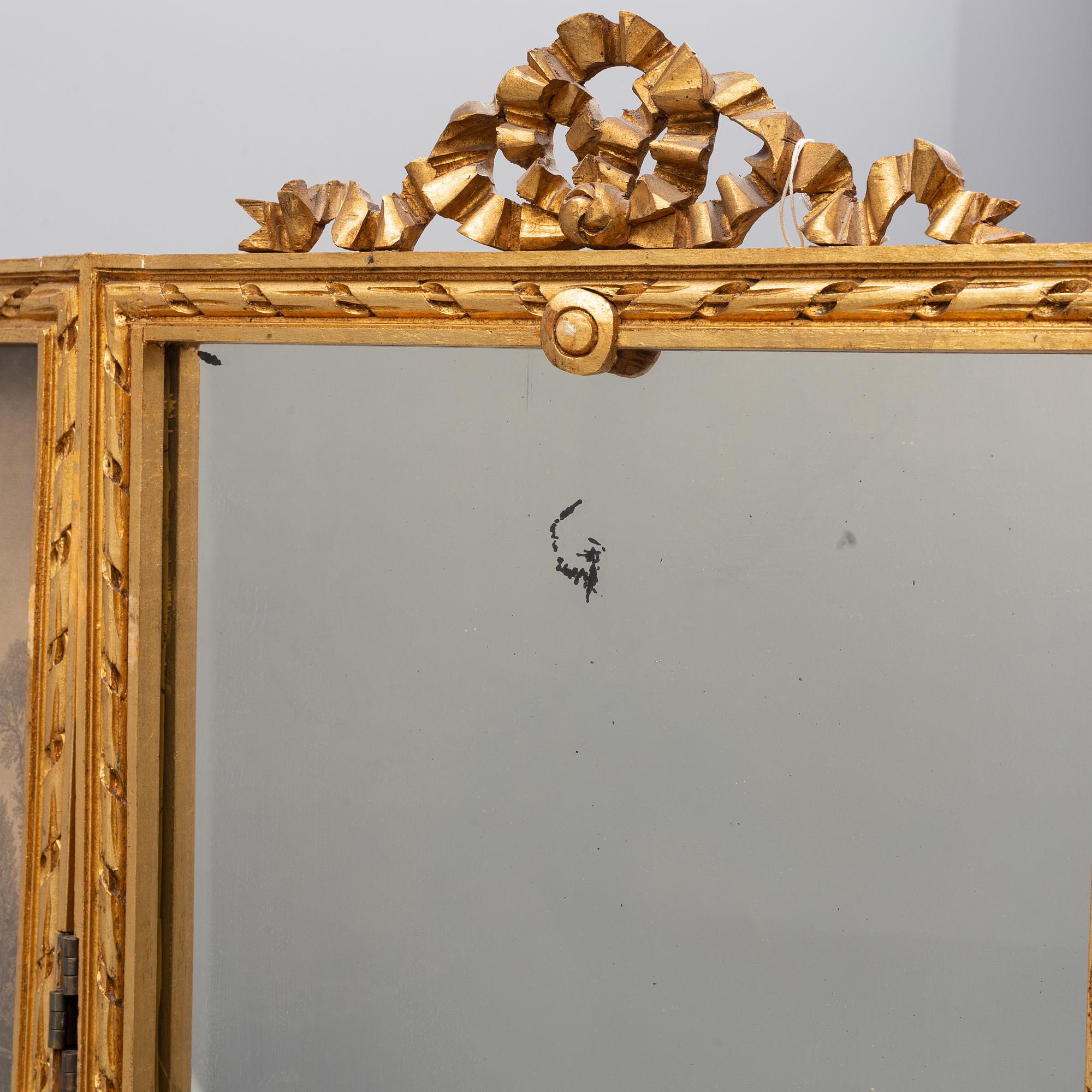 A gustavian style folding screen, first half of the 20th century.