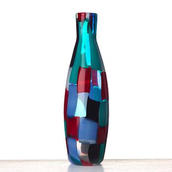 Fulvio Bianconi, flaska, glas "Pezzato", Venini, Italien, 1950-tal,