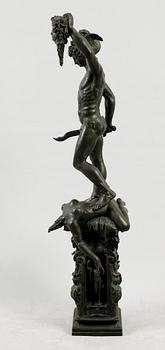 SKULPTUR, brons, efter Benvenuto Cellini, 1800-/1900-tal. H ca 95.