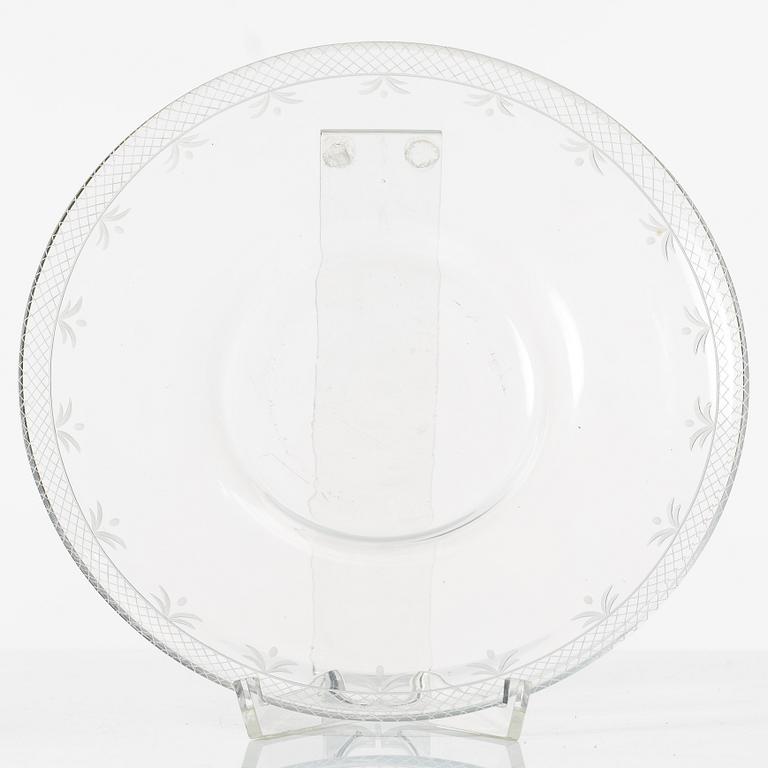 Edward Hald, skål med fat, "Fyrverkeriskålen", Orrefors, 1925.