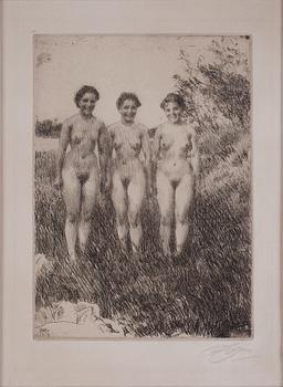 467. Anders Zorn, "Tre systrar" (Three sisters).