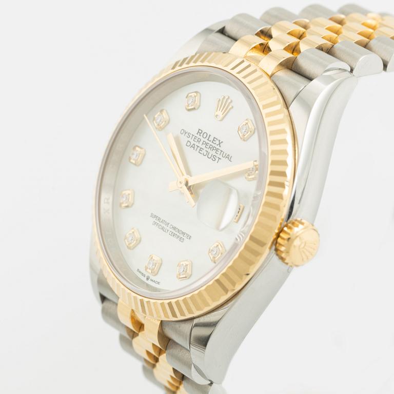 Rolex, Oyster Perpetual, "MOP Diamond Dial", Datejust 36, armbandsur, 36 mm.