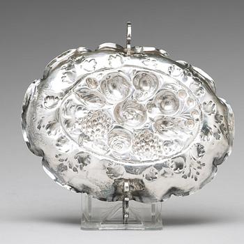 A Swedish late 17th century silver sweet-meat dish, mark of Henning Petri, Nykoping 1699.