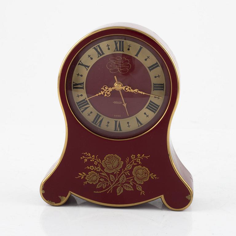 Table clock, 'Petite Neuchateloise', Jaeger-LeCoultre, Switzerland, around the mid-20th century.