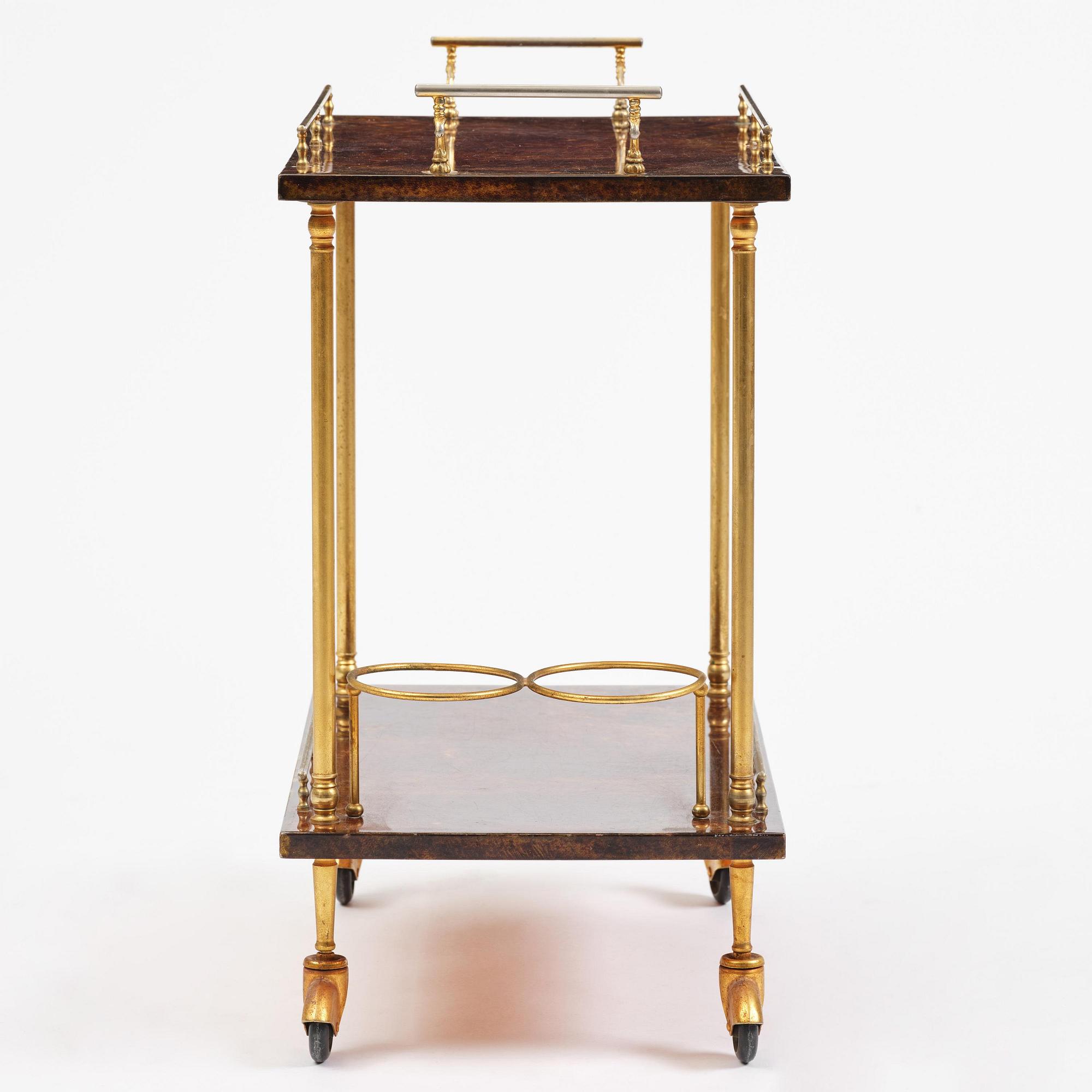 Aldo Tura, a serving trolley, Milan, Italy, 1960s-70s.