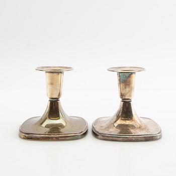 Tore Eldh, candlesticks, a pair, silver, Cesons, Gothenburg, 1966.