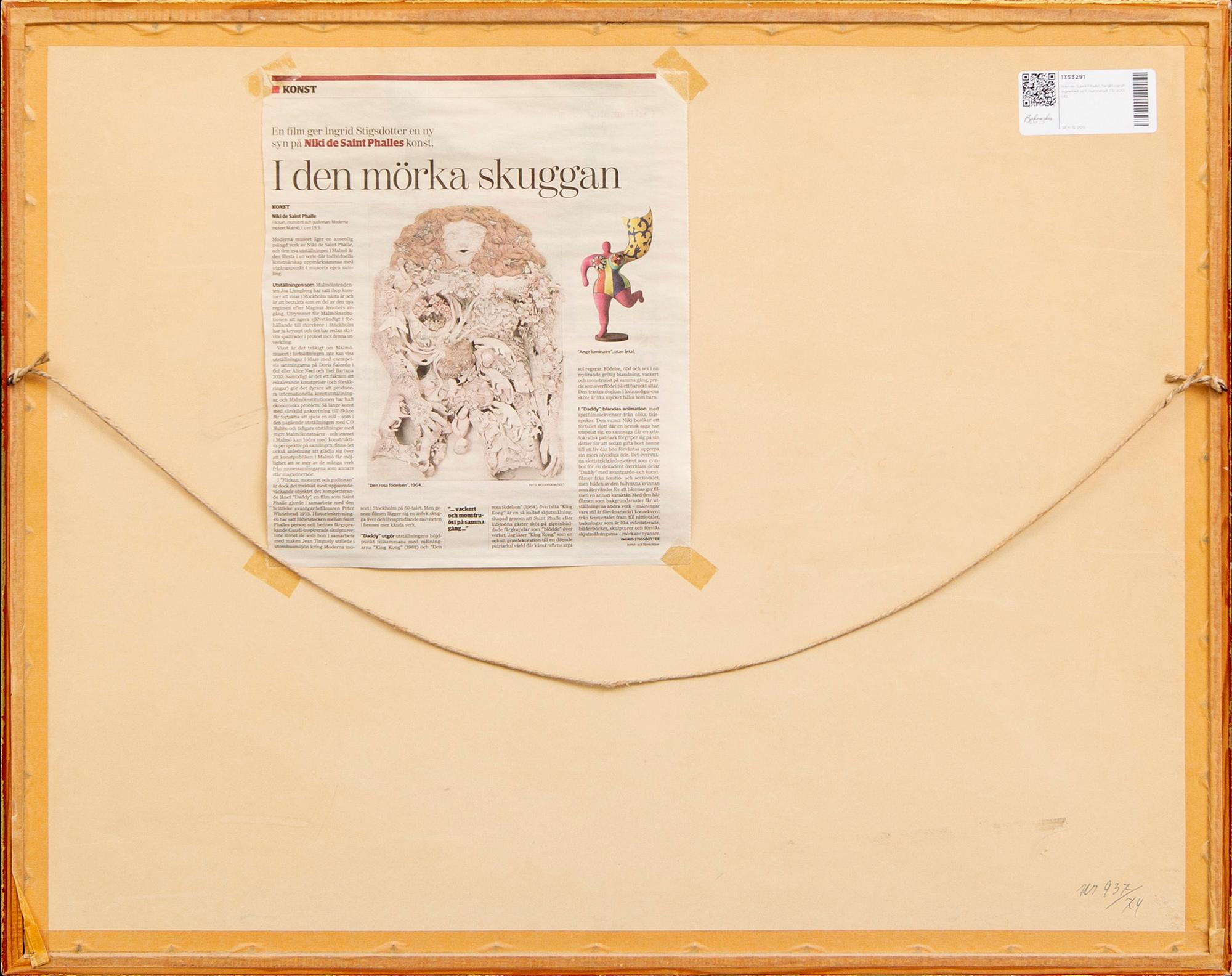 Niki de Saint Phalle, lithograph in colours signed and numbered 73/300.