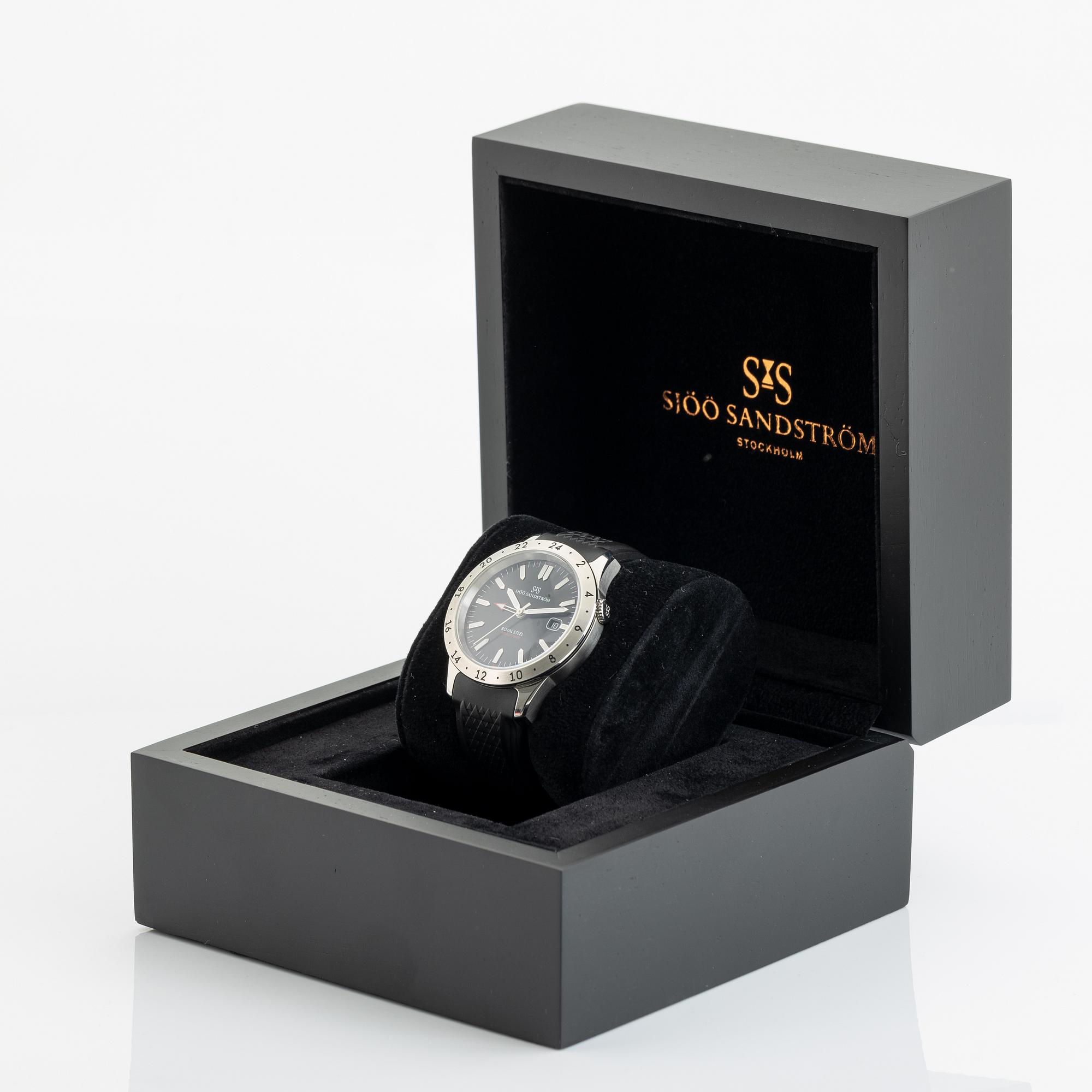 Sjöö Sandström, Royal Steel, Worldtimer, "SÄPO/Swedish Security Service", armbandsur, 41 mm.